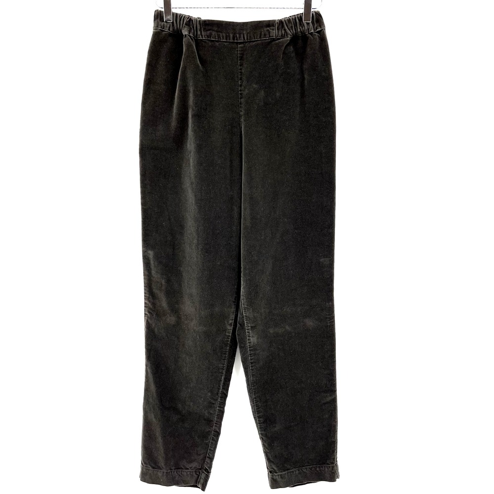 CP Shades Velvet Pants Size M Pull On Stretch Elastic Waist Tapered Leg Gray